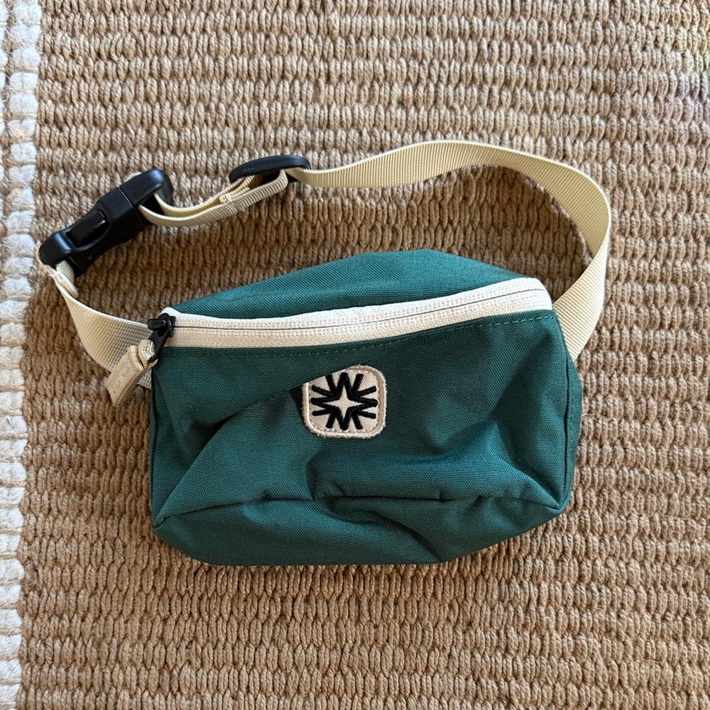 Walker Family Green Canvas Waist Bag with Cream Strap